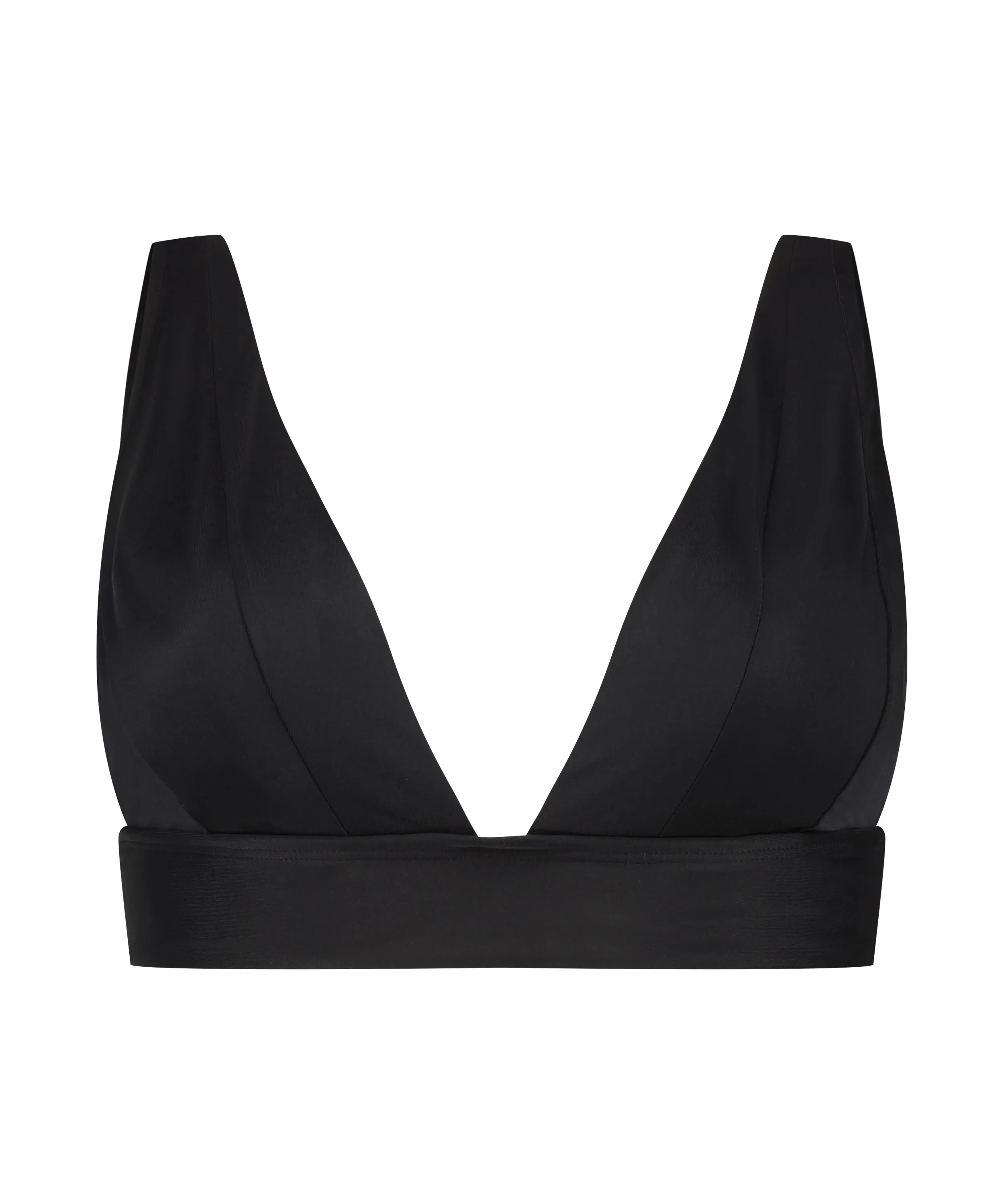 Top de bikini triangular Luxe - Negro