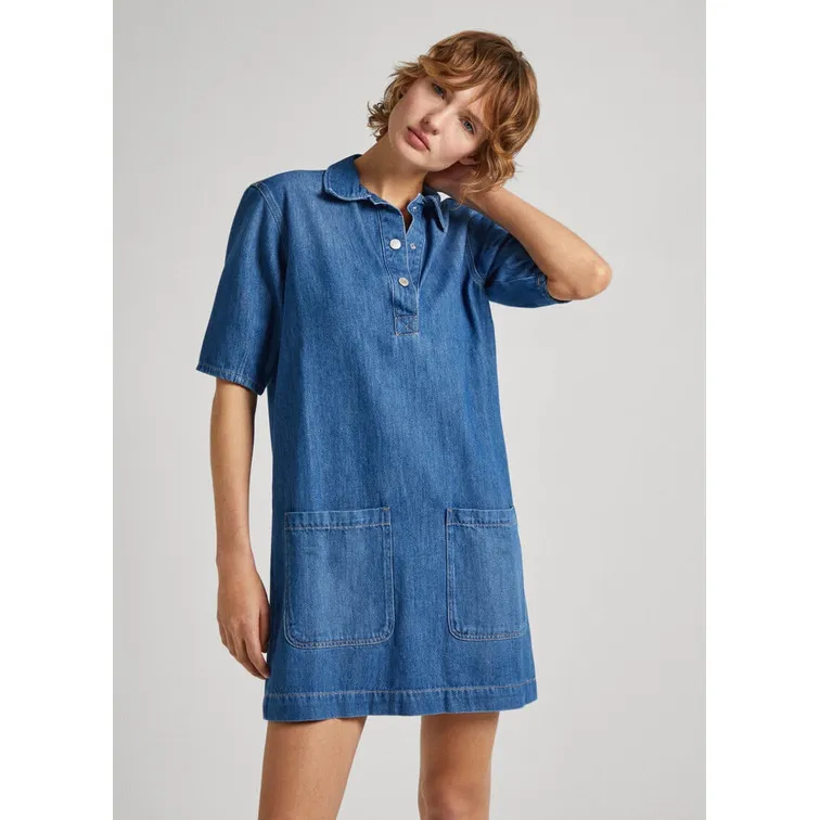 VESTIDO CORTO DENIM FIT REGULAR MUJER PEPE JEANS