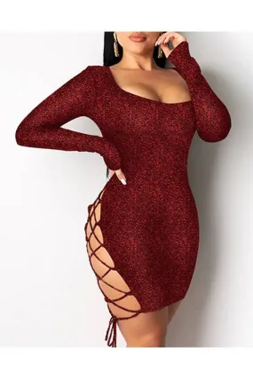 Vestido Glitter rojo lazada sexy