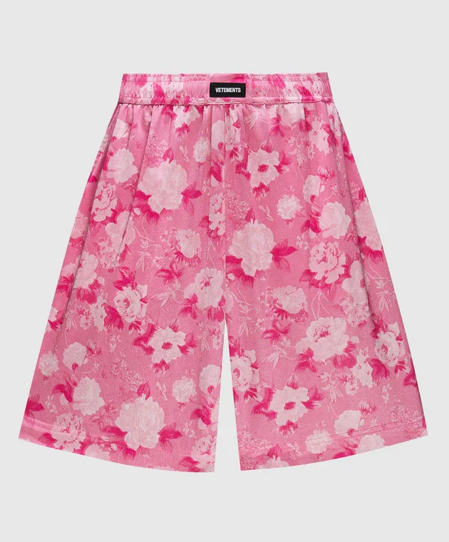 Vetements Pink logo print shorts