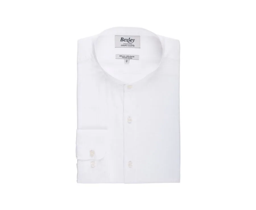  White Chambray cotton linen shirt - ELIBERT