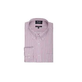 White shirt with red stripes and chest pocket - BRODERICK