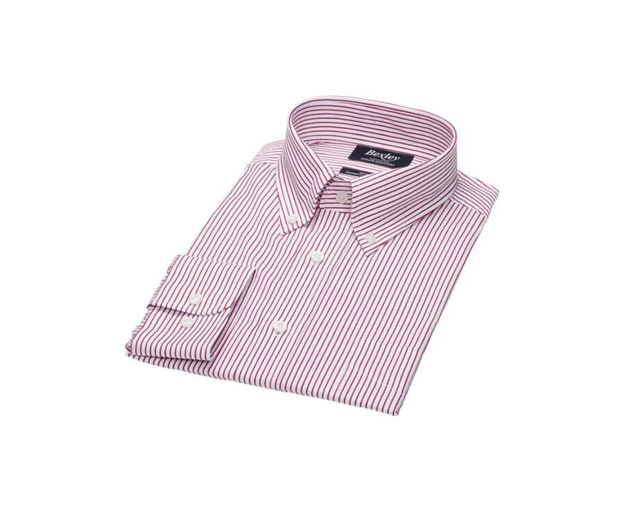 White shirt with red stripes and chest pocket - BRODERICK