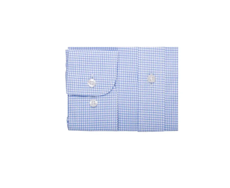 White Twill shirt with Blue checks - STELLAN 