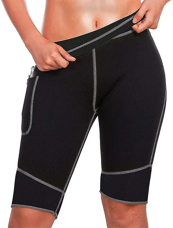 Women Hot Neoprene Sauna Sweat yoga Pants with Pocket Workout Running Slimming Shorts Capris Compression Leggings Body Shaper  Y