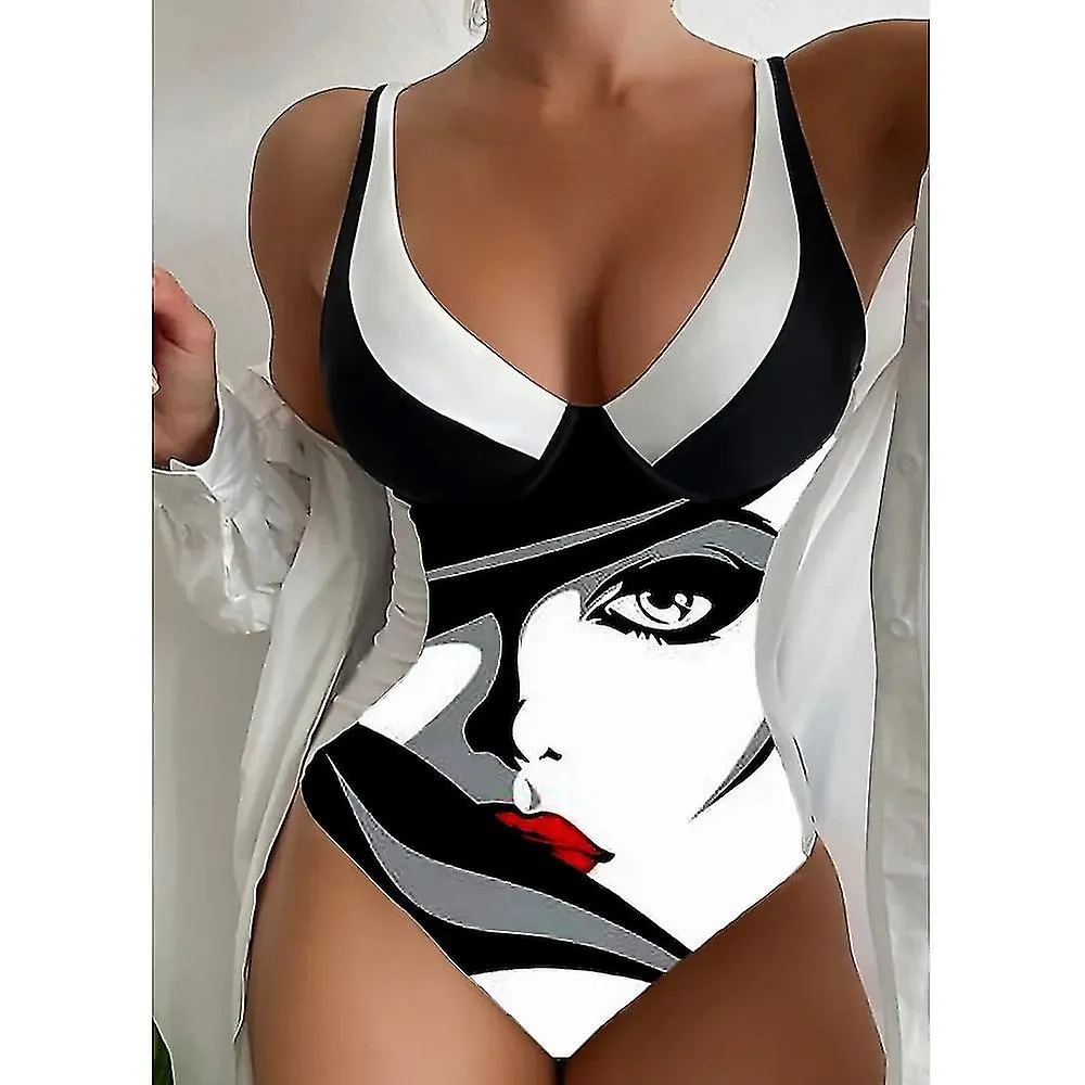 Women's Normal Swimwear One Piece Shorts Swimsuit Tummy Control Printing Graphic Beach Wear Summer Bathing Suits