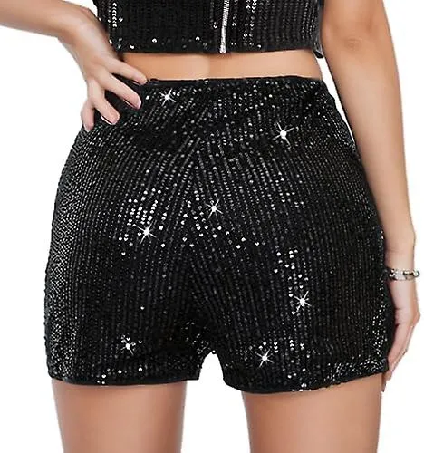 Women's Sequin Sparkle Elastic High Waist A Line Party Concert Shorts Gift for family/friend free delivery