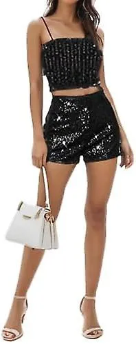 Women's Sequin Sparkle Elastic High Waist A Line Party Concert Shorts Gift for family/friend free delivery