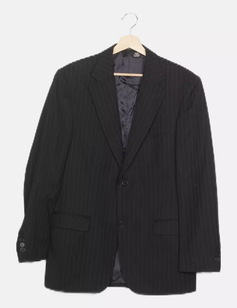 Zara Blazer negra raya diplomática